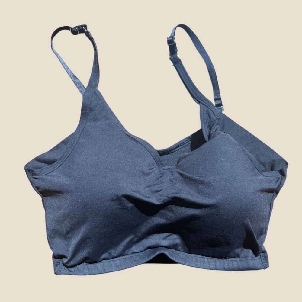 Naomi & Nicole Black Wireless Comfort Bra Style 7509 Adjustable Straps Large